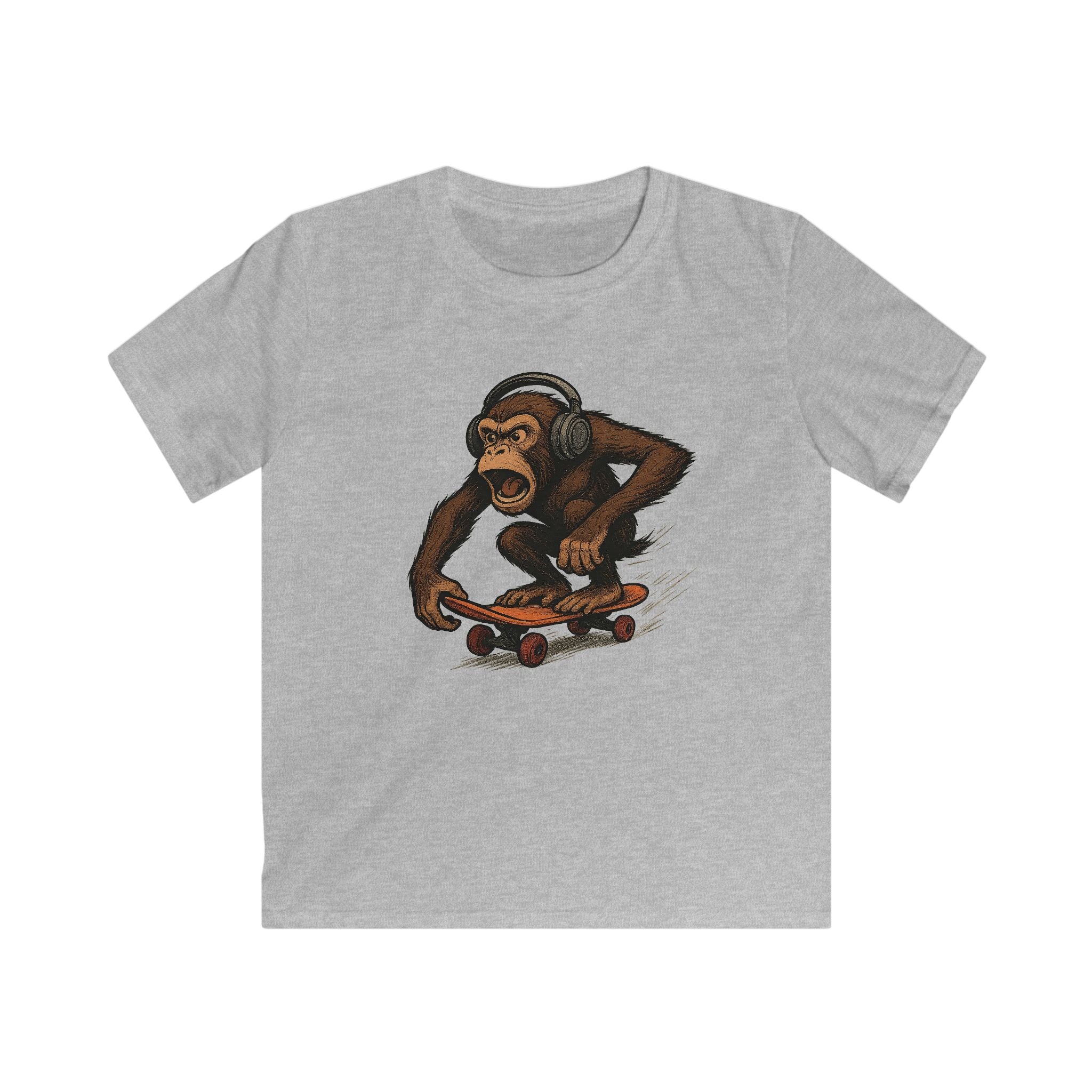 Kinder Skateboard-Affe T-Shirt