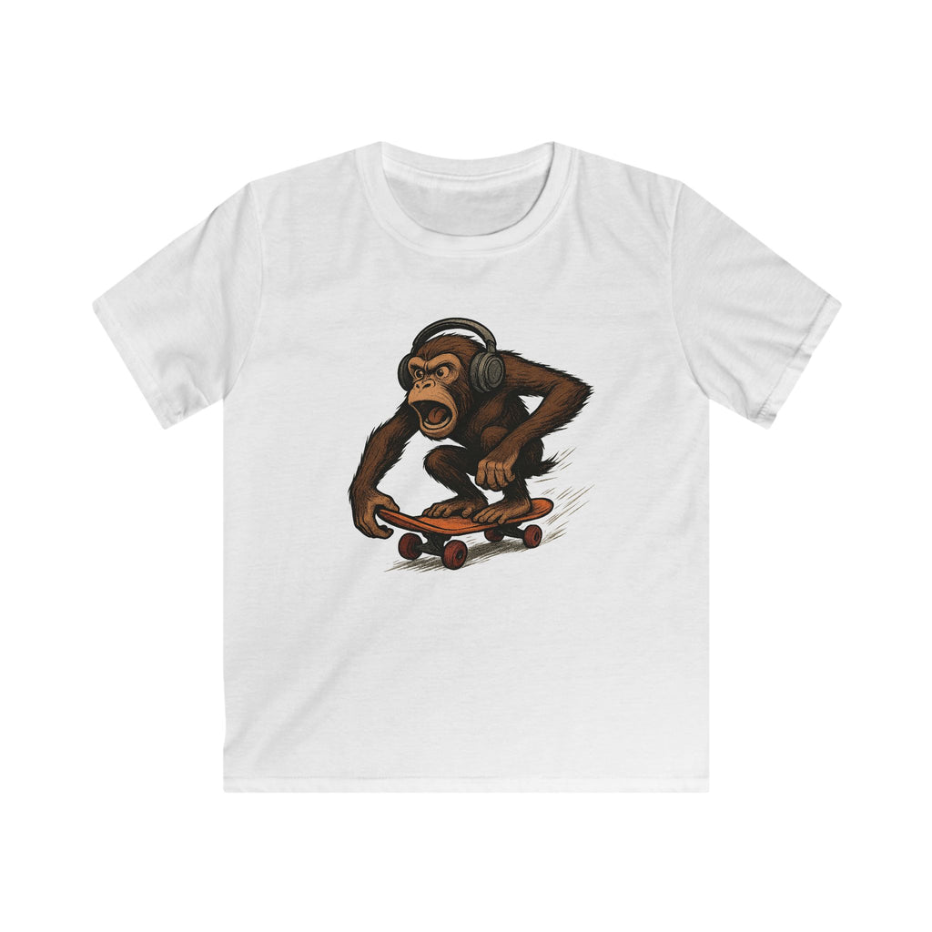 Kinder Skateboard-Affe T-Shirt