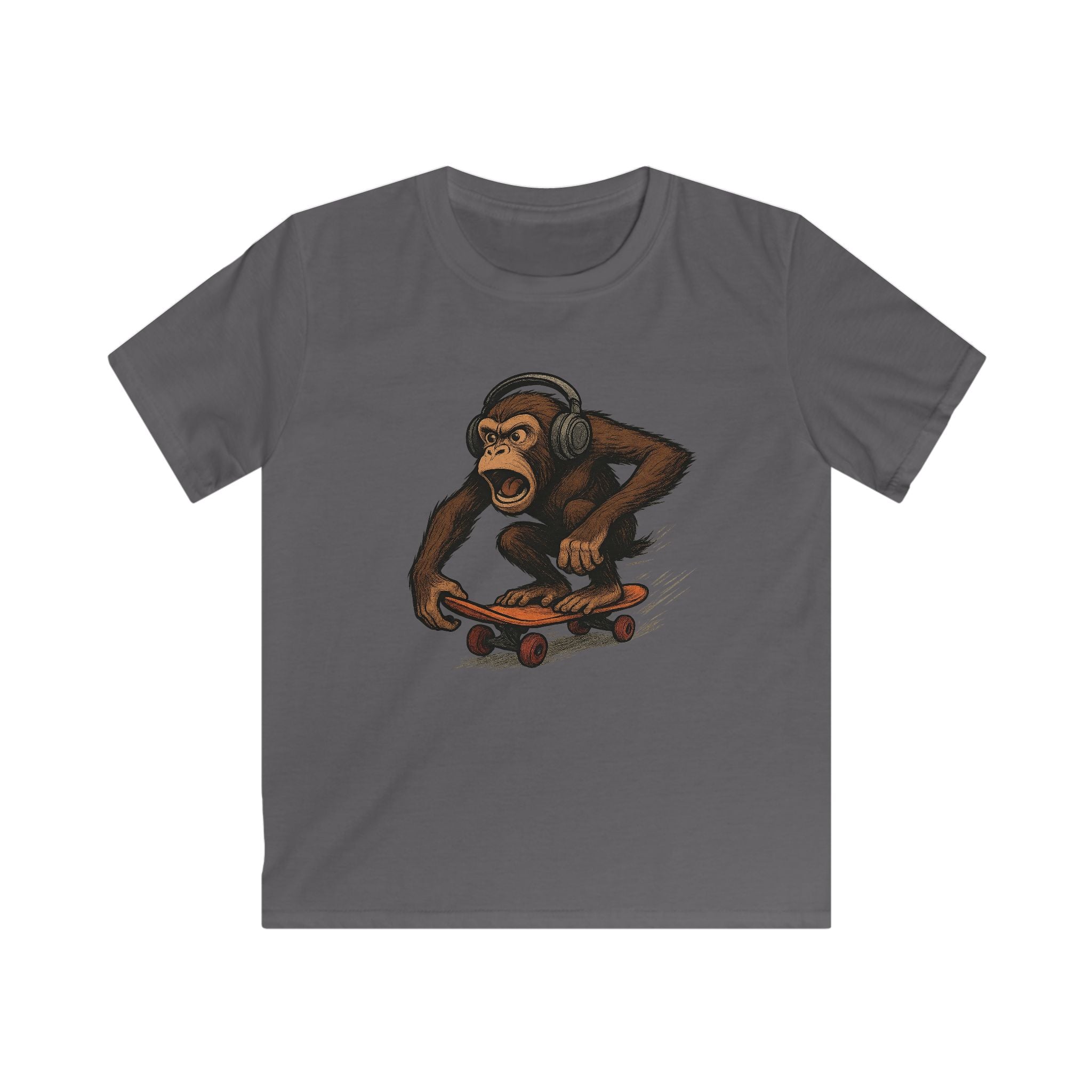 Kinder Skateboard-Affe T-Shirt