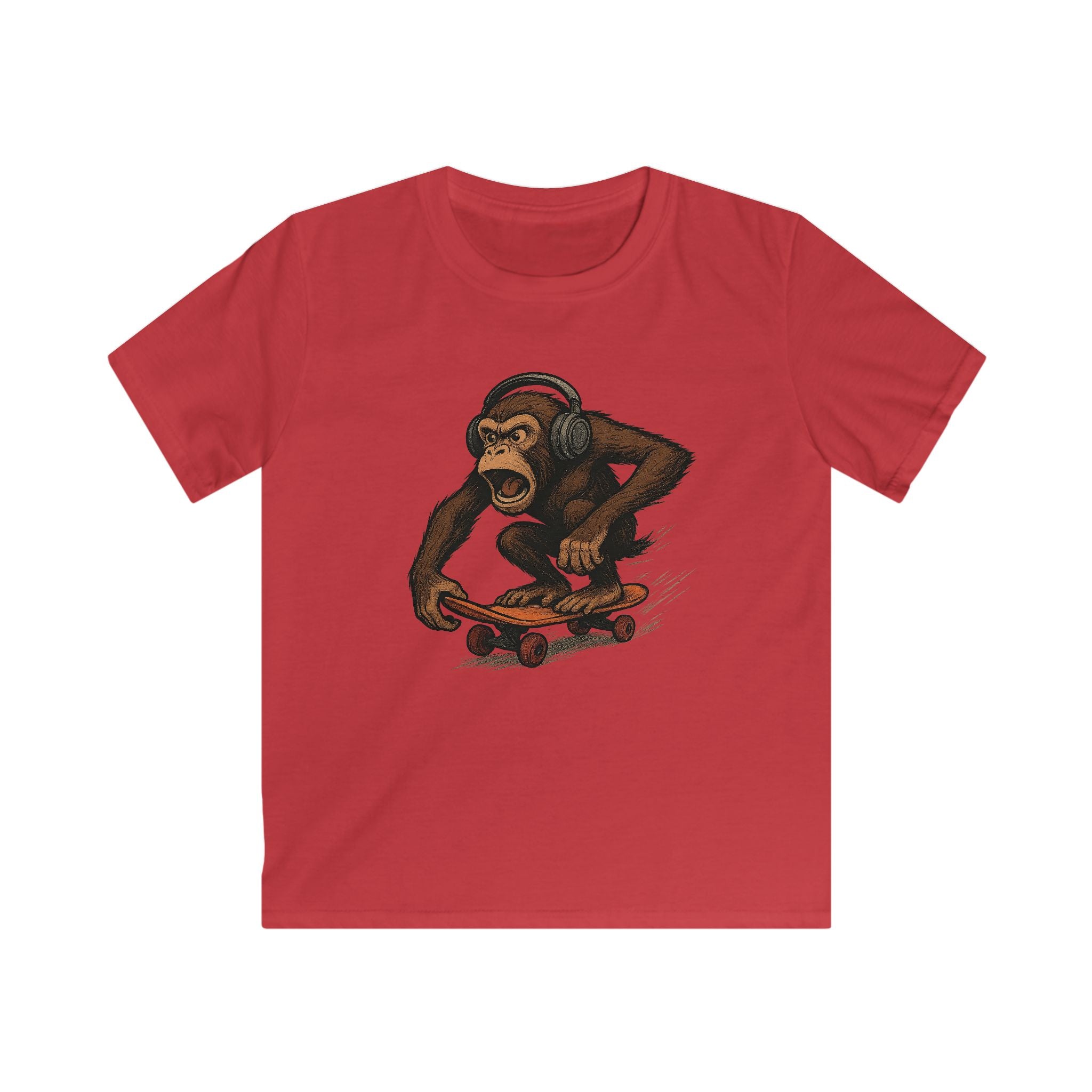 Kinder Skateboard-Affe T-Shirt
