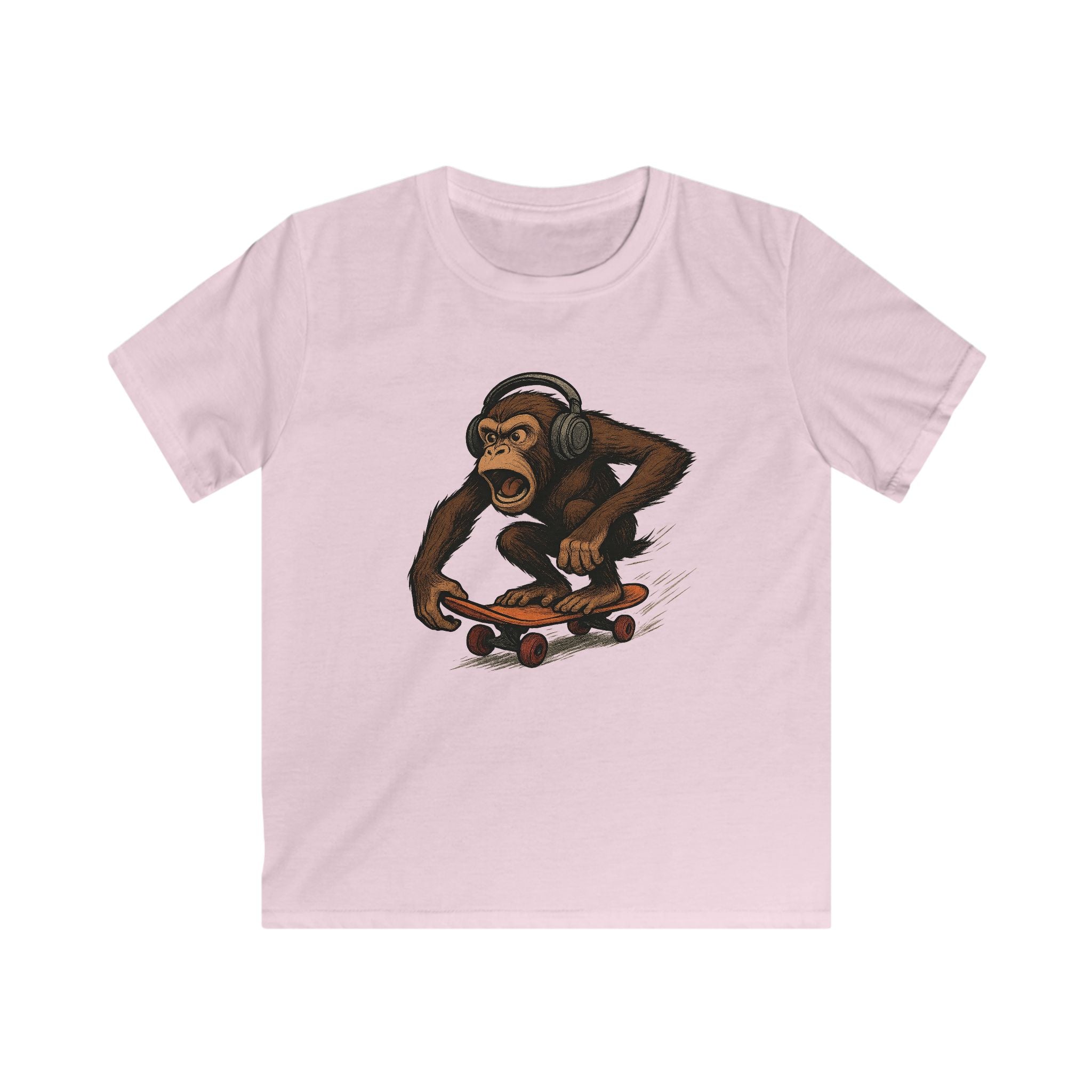 Kinder Skateboard-Affe T-Shirt
