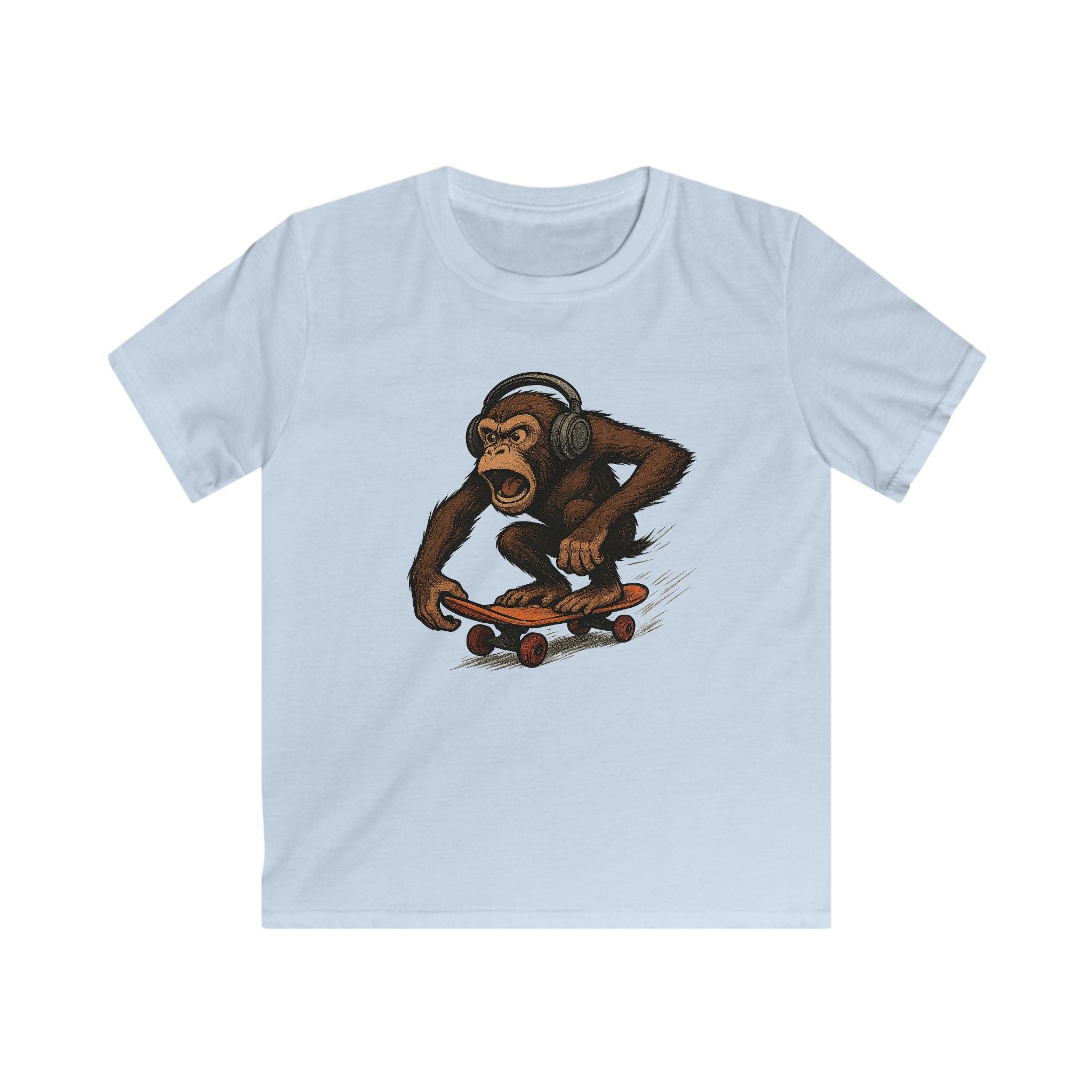 Kinder Skateboard-Affe T-Shirt